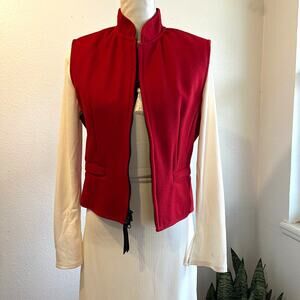 Schaefer Steamboat Springs Colorado USA Red Wool Zip Up Riding Adjustable M